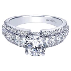 Triple Pave Solitaire Design Diamond Engagement Mounting