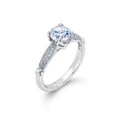   Triple Pave White Gold Engagement Mounting