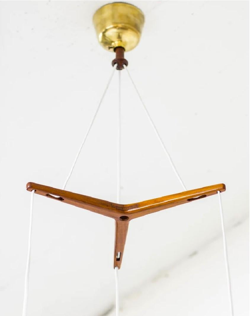 Mid-Century moderno Tripla lampada a sospensione di Hans-Agne Jakobsson, design anni '50 in vendita