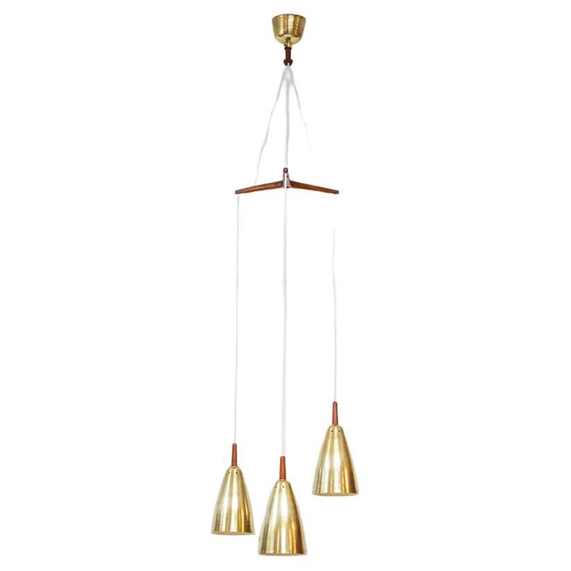 Triple pendant light by Hans Agne Jakobsson, design 1950's For Sale