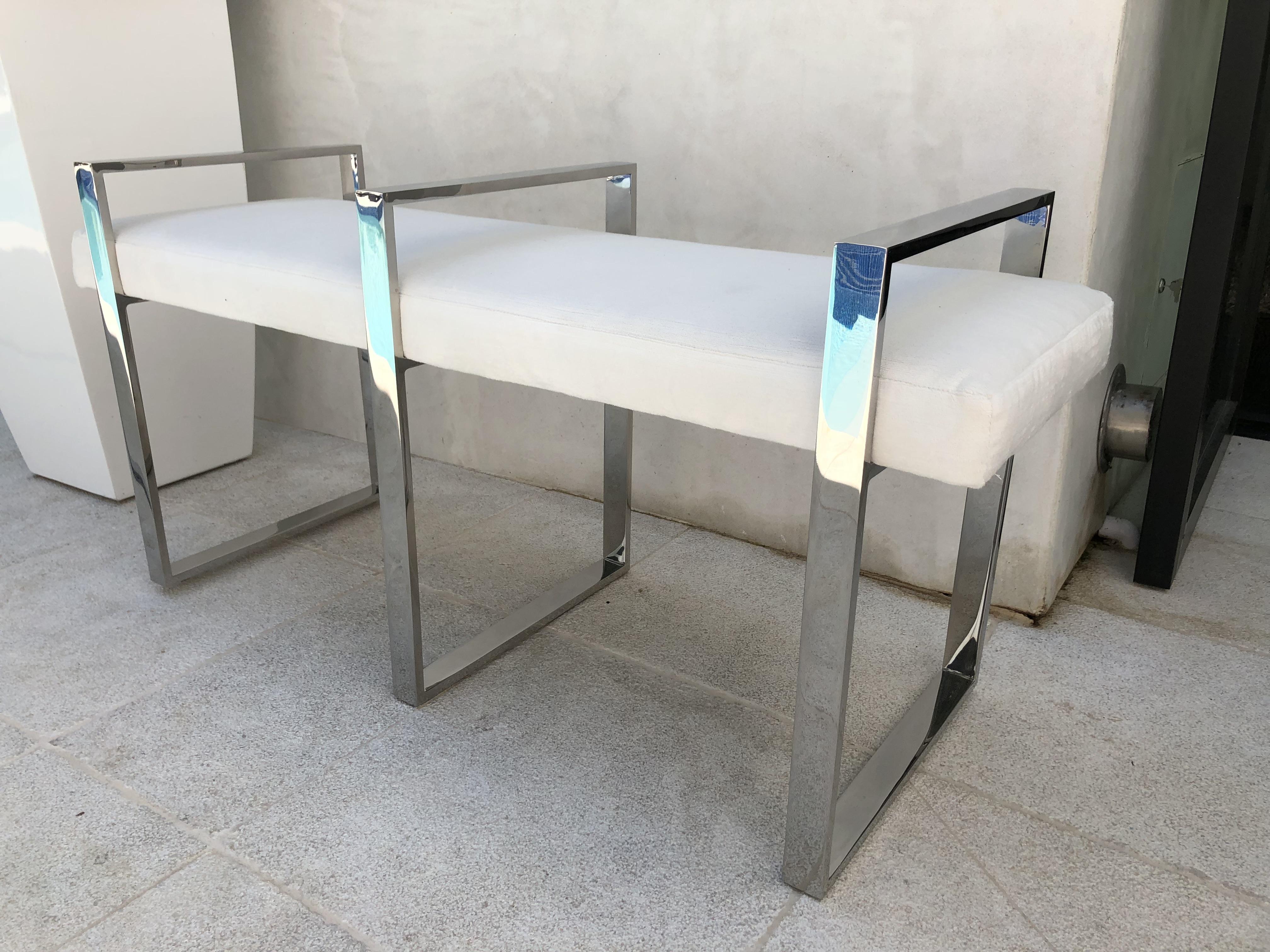Banco rectangular triple en acero inoxidable by Cain Modern Moderno en venta
