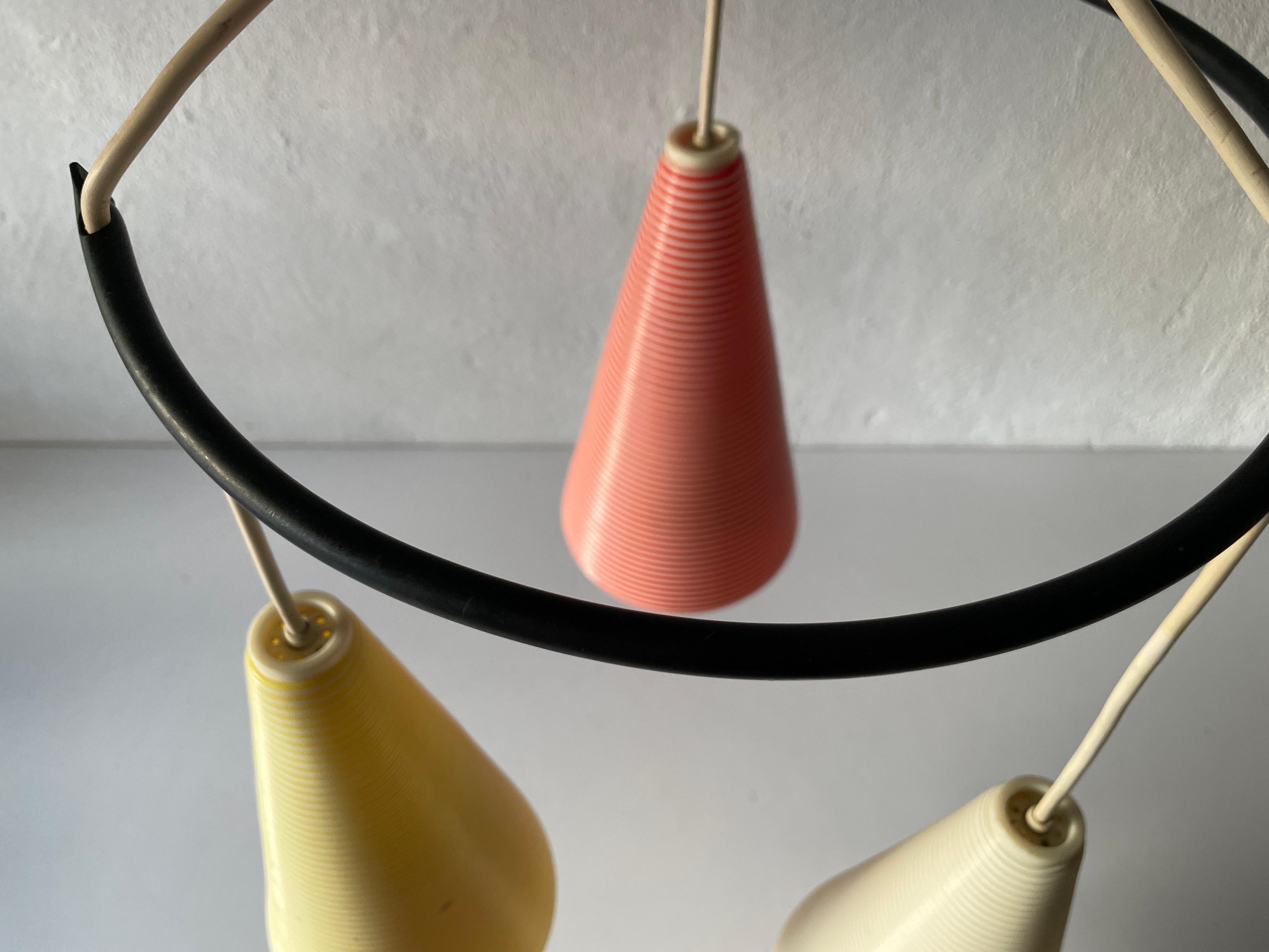 Triple Rotaflex Shade Pendant Lamp by Yasha Heifetz, 1960s, Germany For Sale 2
