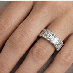 Smaragdschliff Diamant 14K (18K Custom) Weißgold Ewigkeitsring