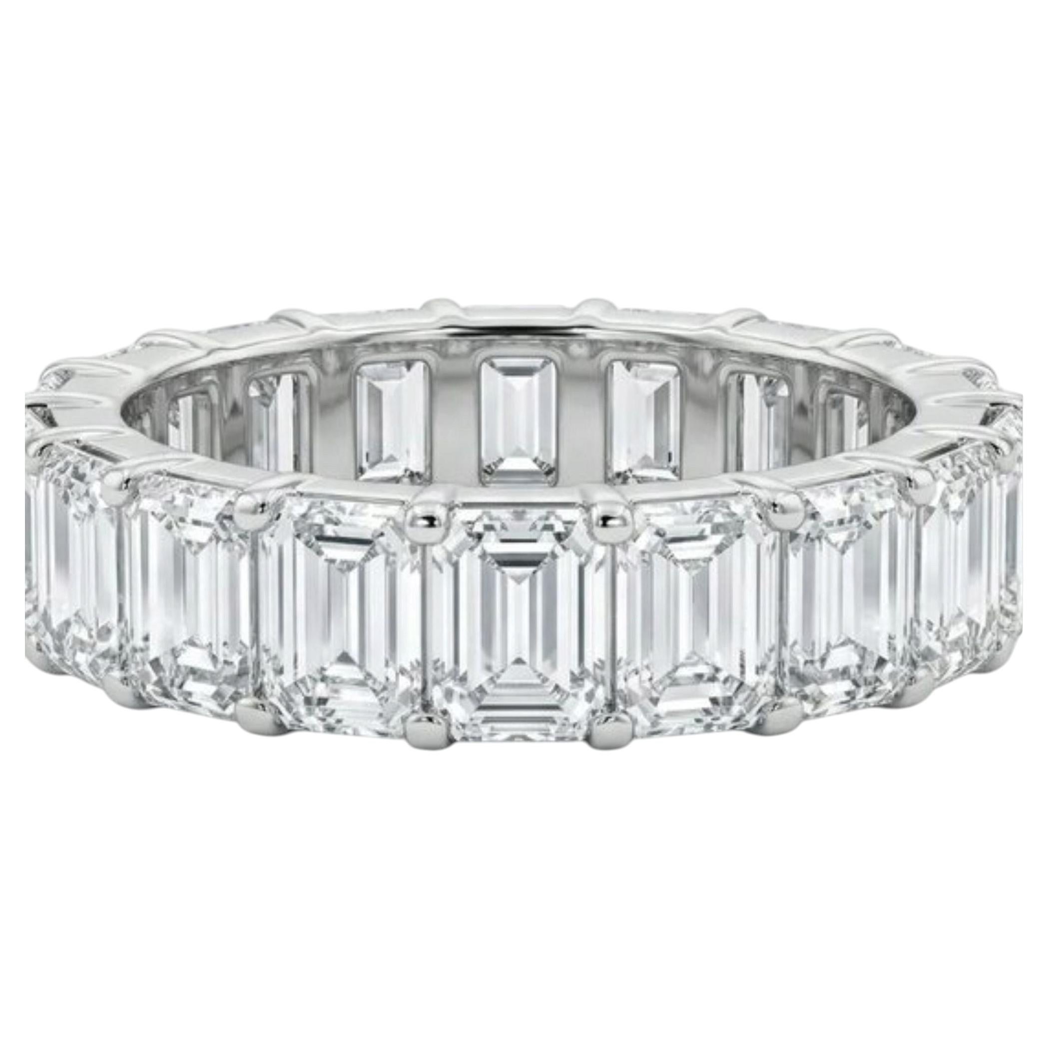 5.00ct Emerald-Cut Diamond 14K White Gold Eternity Ring
