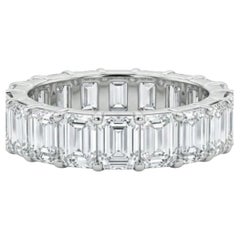 Smaragdschliff Diamant 14K (18K Custom) Weißgold Ewigkeitsring