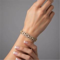 Triple Row Chain Link 14K (18k auf Anfrage) Gelbgold Diamant-Armreif