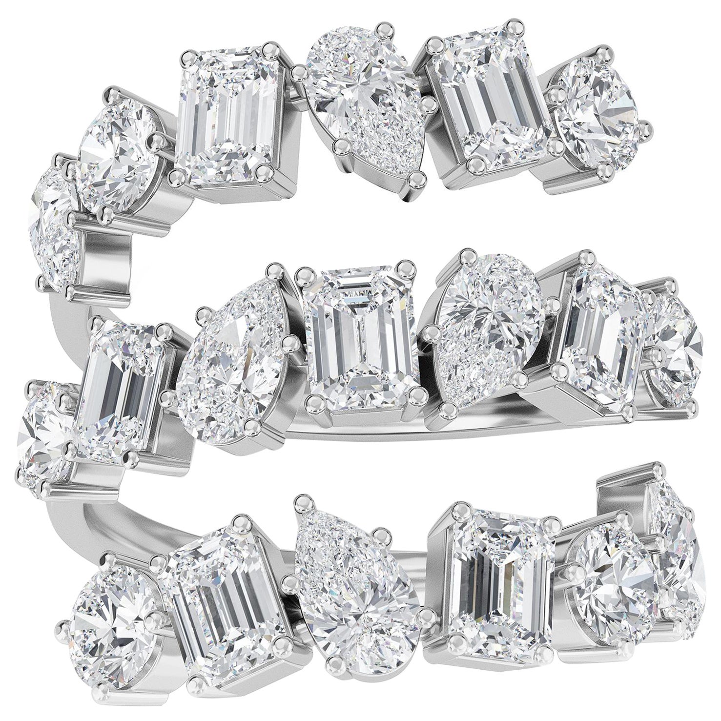 Im Angebot: Dreireihiger konisch zulaufender Dinky-Ring von Rupali Adani Fine Jewellery ()