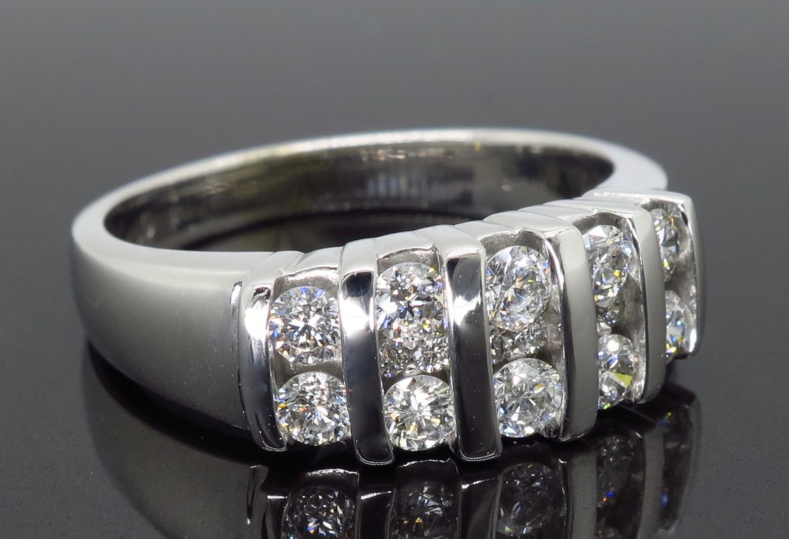 Round Cut Triple-Row Diamond Band