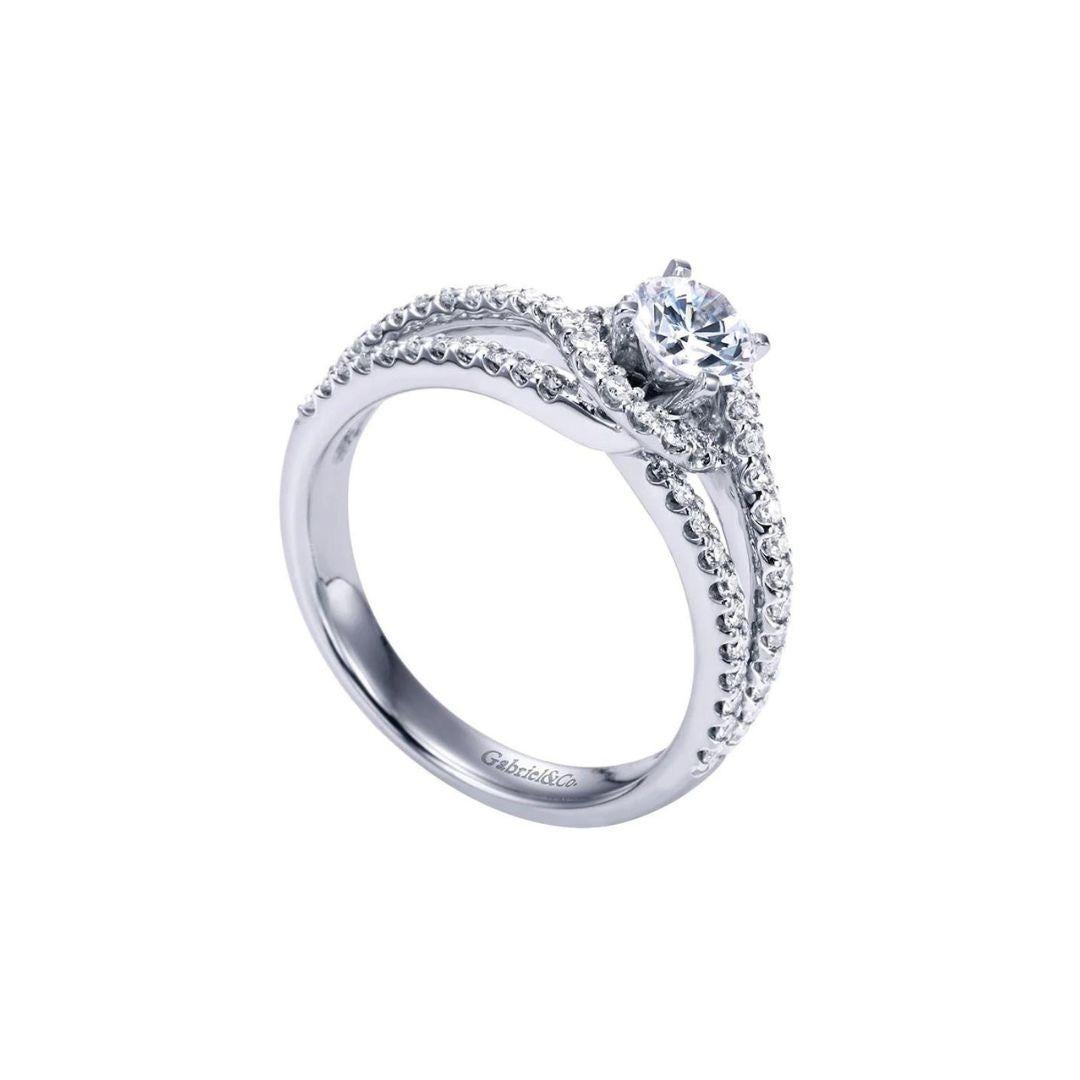 Round Cut Triple Row Diamond Halo Engagement Ring For Sale