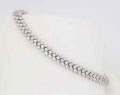 Triple Row Diamond Tennis Bracelet