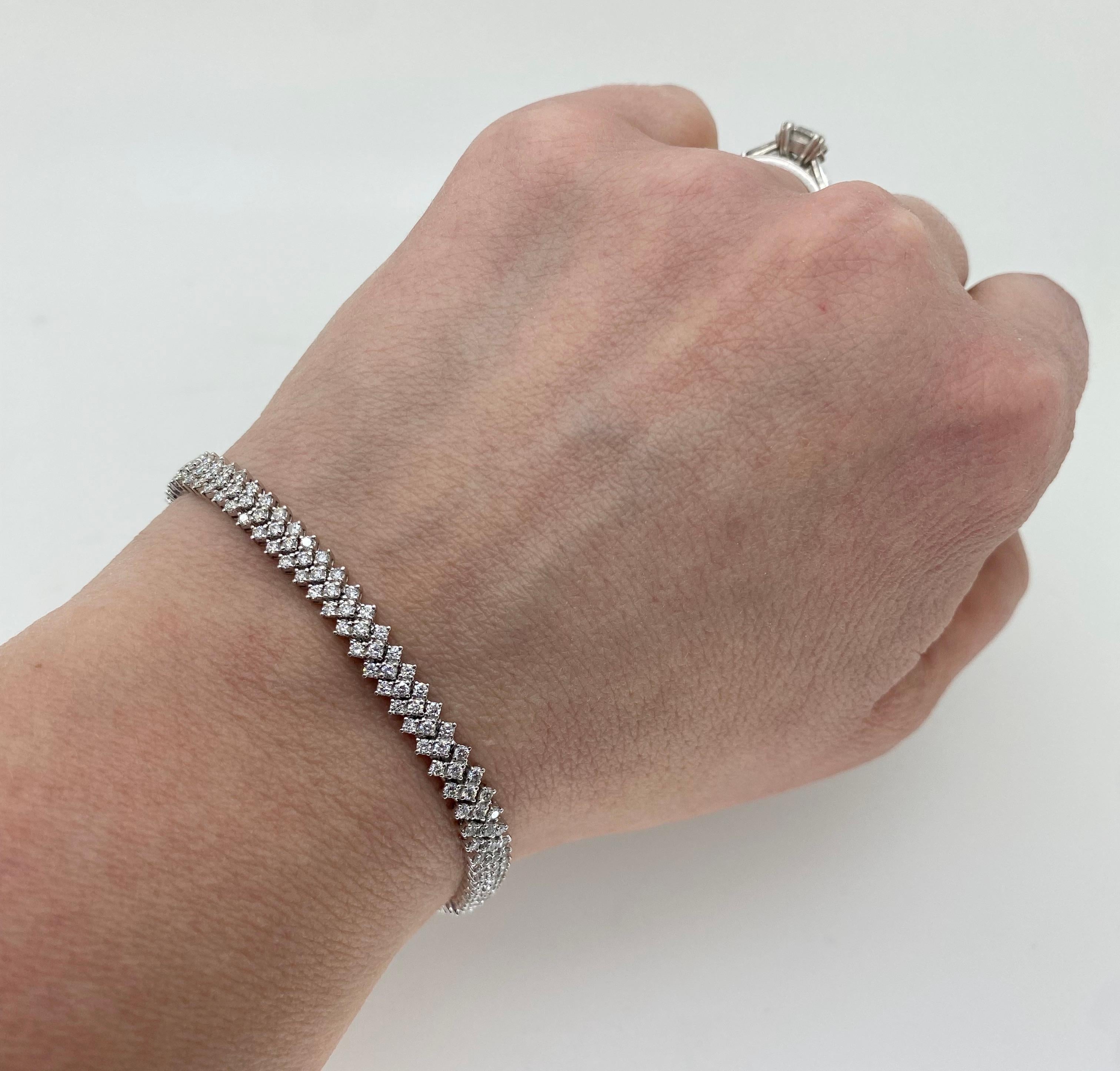 3 row diamond tennis bracelet
