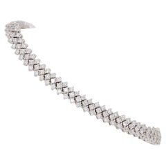 Triple Row Diamond Tennis Bracelet