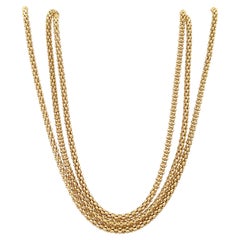 Triple Row Necklace 18K Yellow Gold