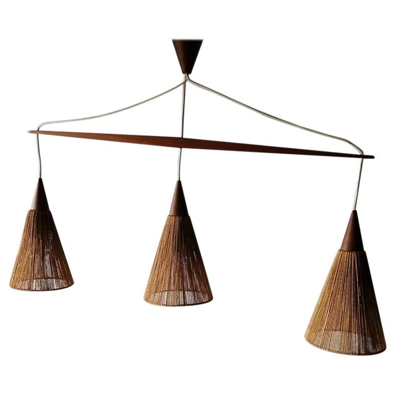 Triple Shade Ceiling Lamp by Ib Fabiansen for Fog & Mørup, 1960s, Denmark