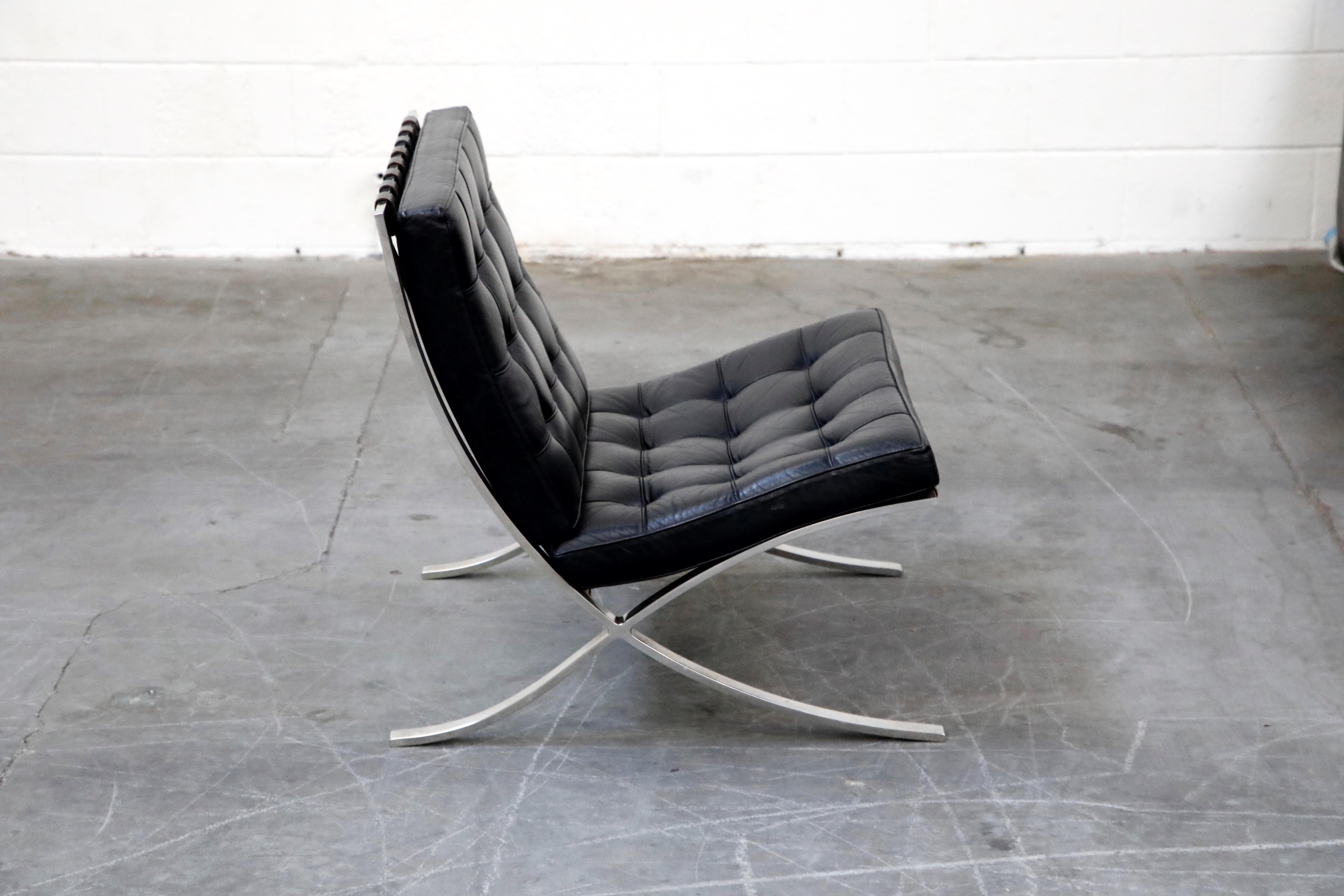 Mid-20th Century Triple Signed Knoll Associates Barcelona Chairs by Mies van der Rohe, circa 1961