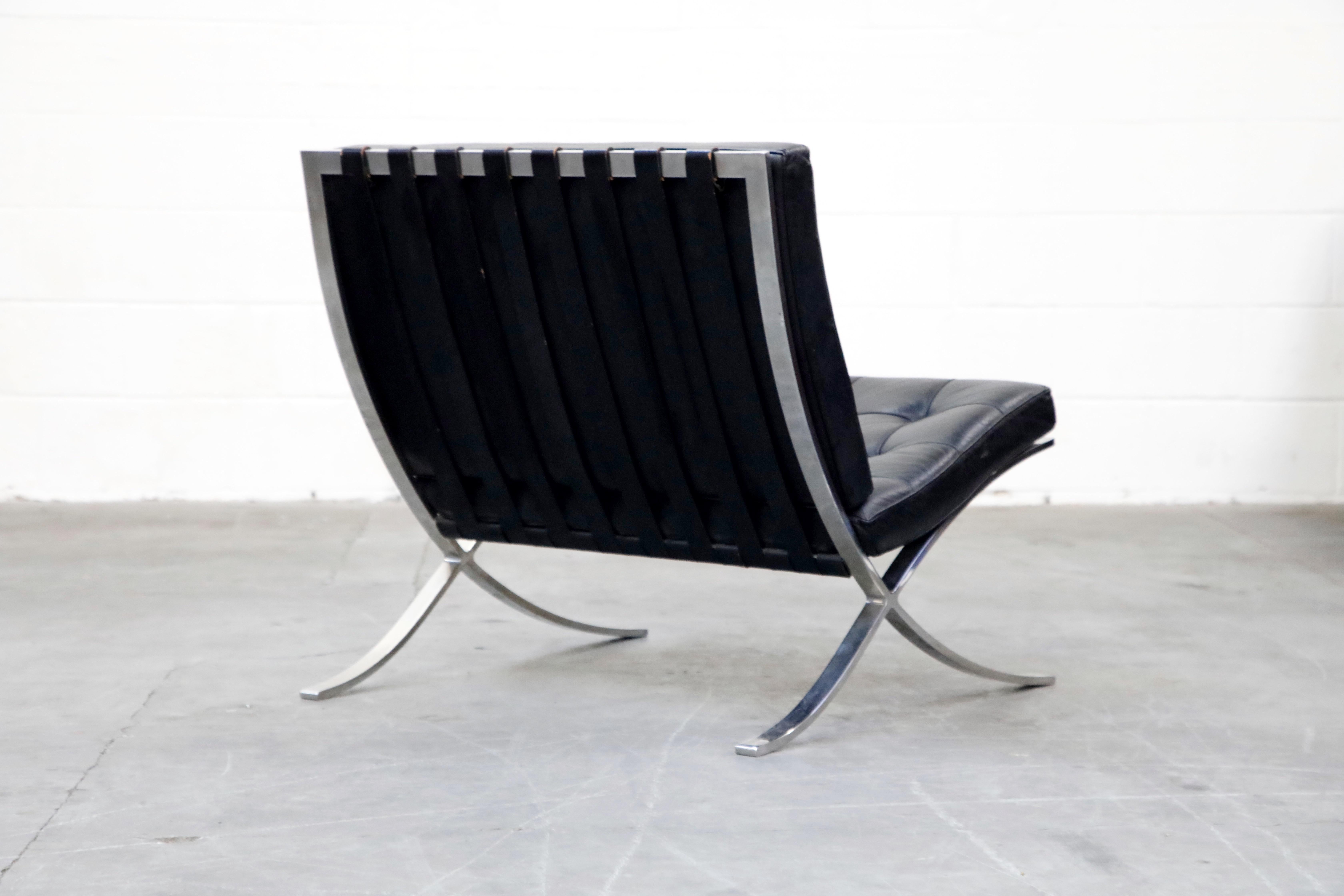 Stainless Steel Triple Signed Knoll Associates Barcelona Chairs by Mies van der Rohe, circa 1961