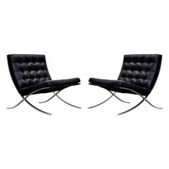 Dreifach signierte Knoll Associates Barcelona Chairs von Mies van der Rohe:: um 1961