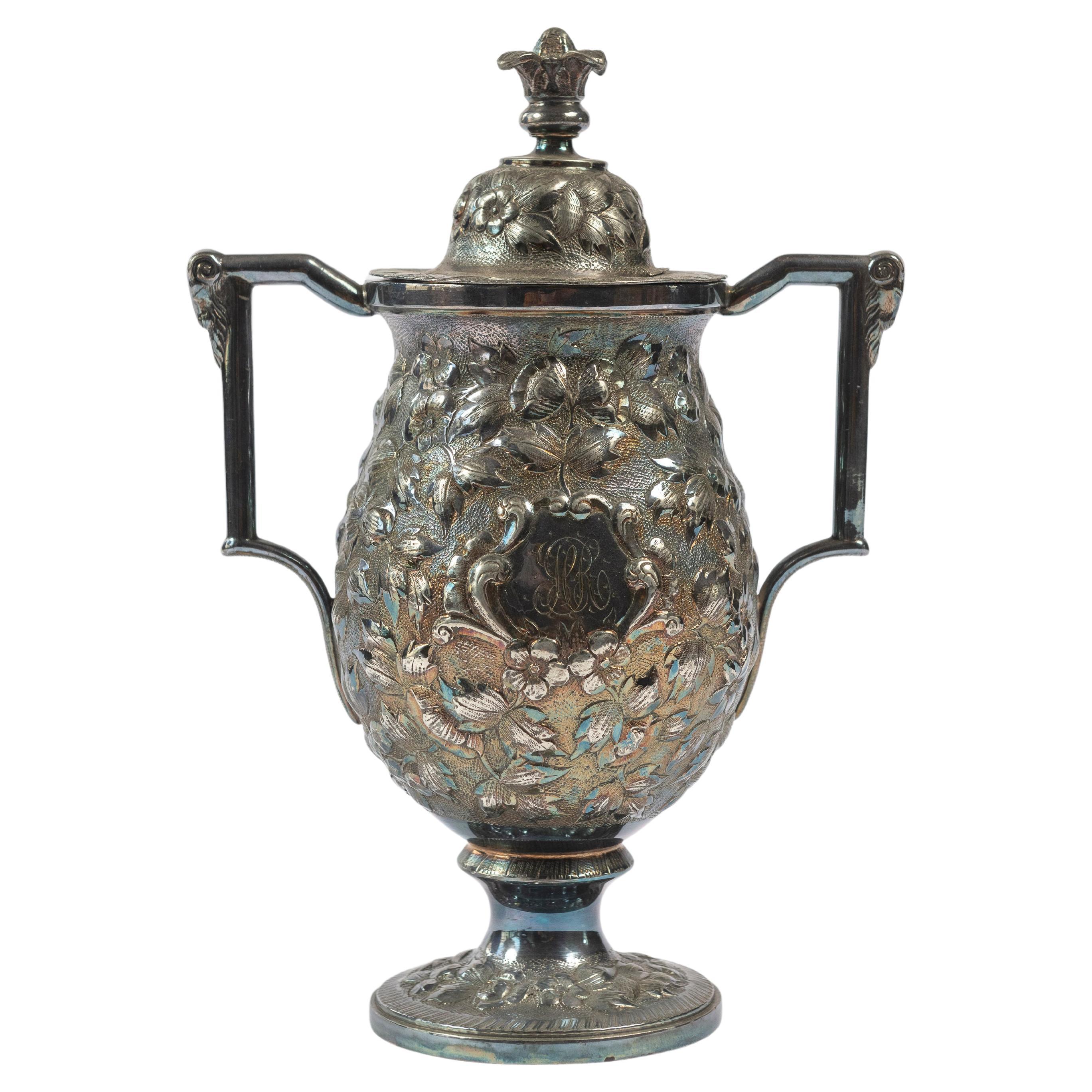 Dreifach versilberte Tee-Urne von Chas. W. Hamill & Co, Baltimore, MD, 1876-1884 im Angebot