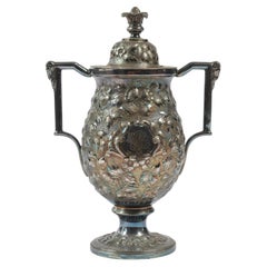 Triple urne à thé en plaqué argent de Chas. W. Hamill & Co, Baltimore, MD, 1876-1884
