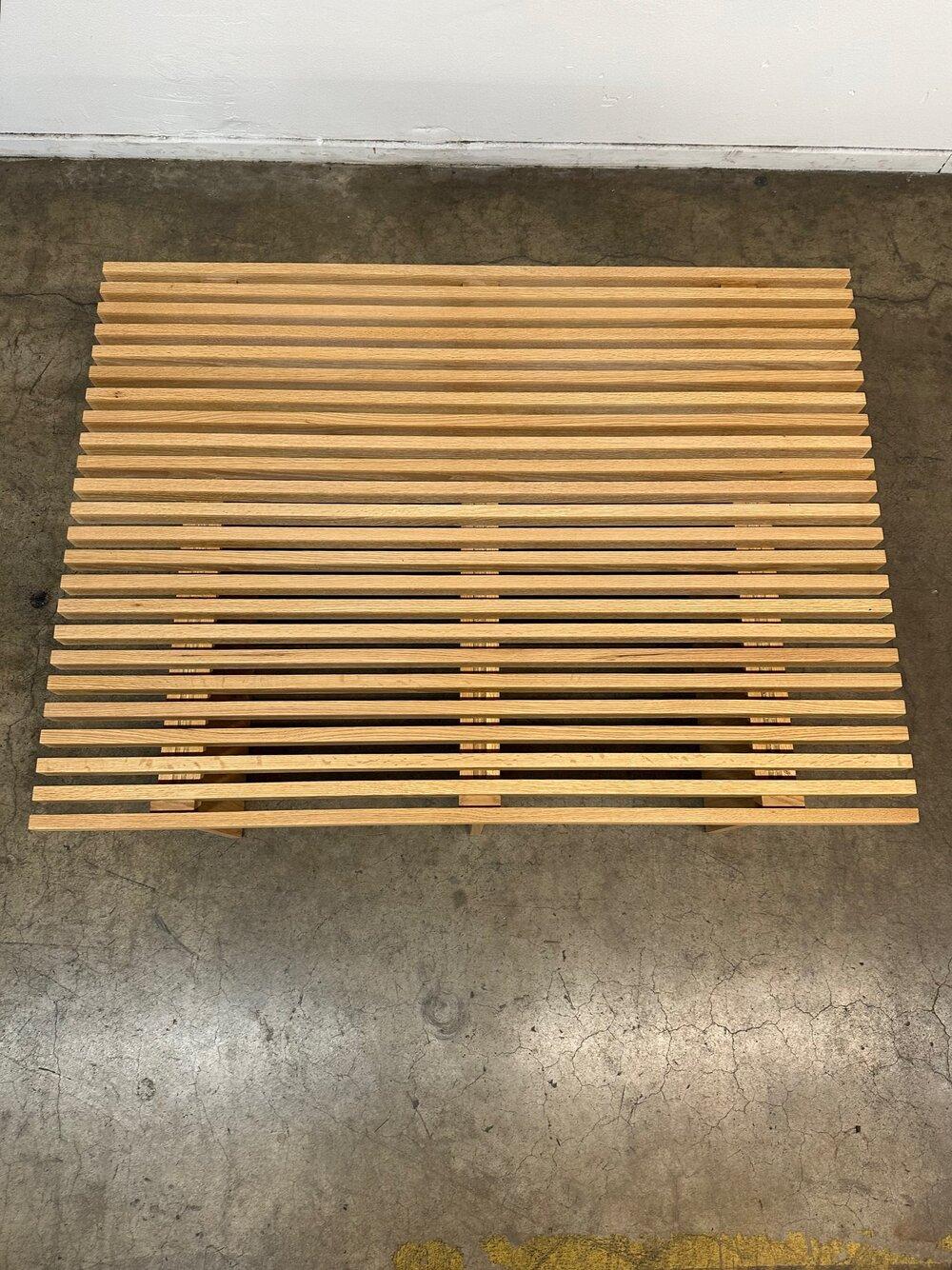 American Triple Slat Bench by Vintage on Point, White Oak, Made to Order For Sale