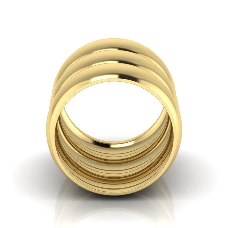 For Sale:  Triple Stacked 22 Karat Gold Ring by Romae Jewelry Inspired by an Ancient Design 2