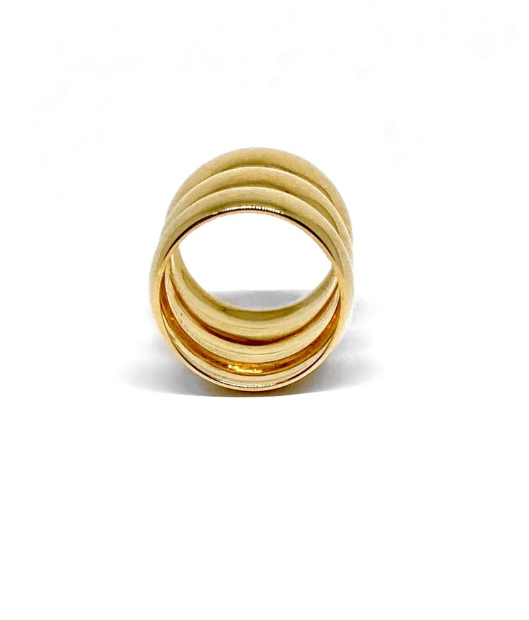 For Sale:  Triple Stacked 22 Karat Gold Ring by Romae Jewelry Inspired by an Ancient Design 5
