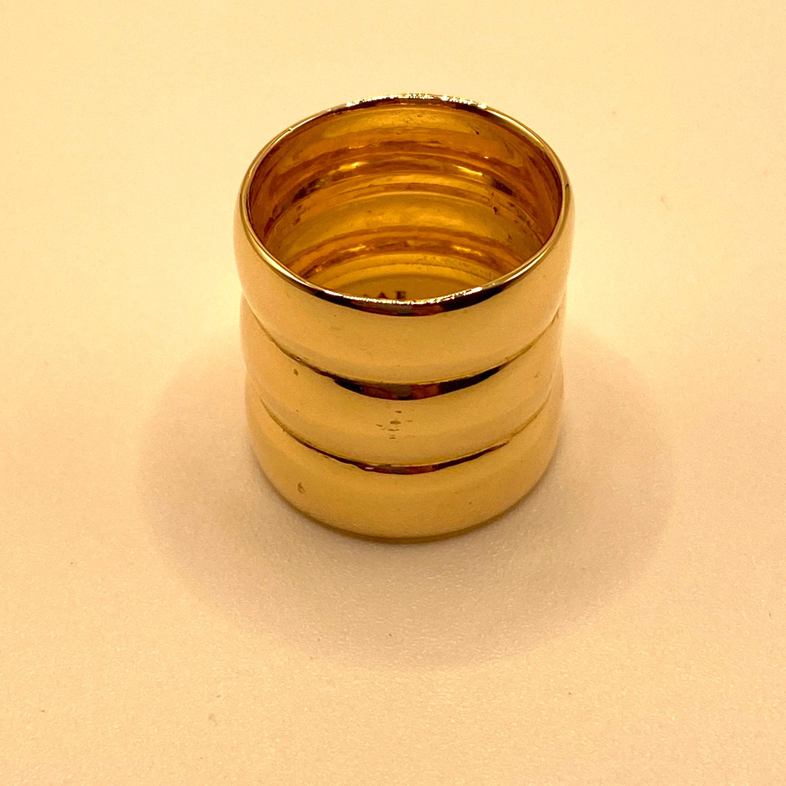 For Sale:  Triple Stacked 22 Karat Gold Ring by Romae Jewelry - Inspired by Ancient Designs 2