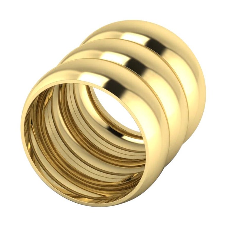 For Sale:  Triple Stacked 22 Karat Gold Ring by Romae Jewelry Inspired by an Ancient Design