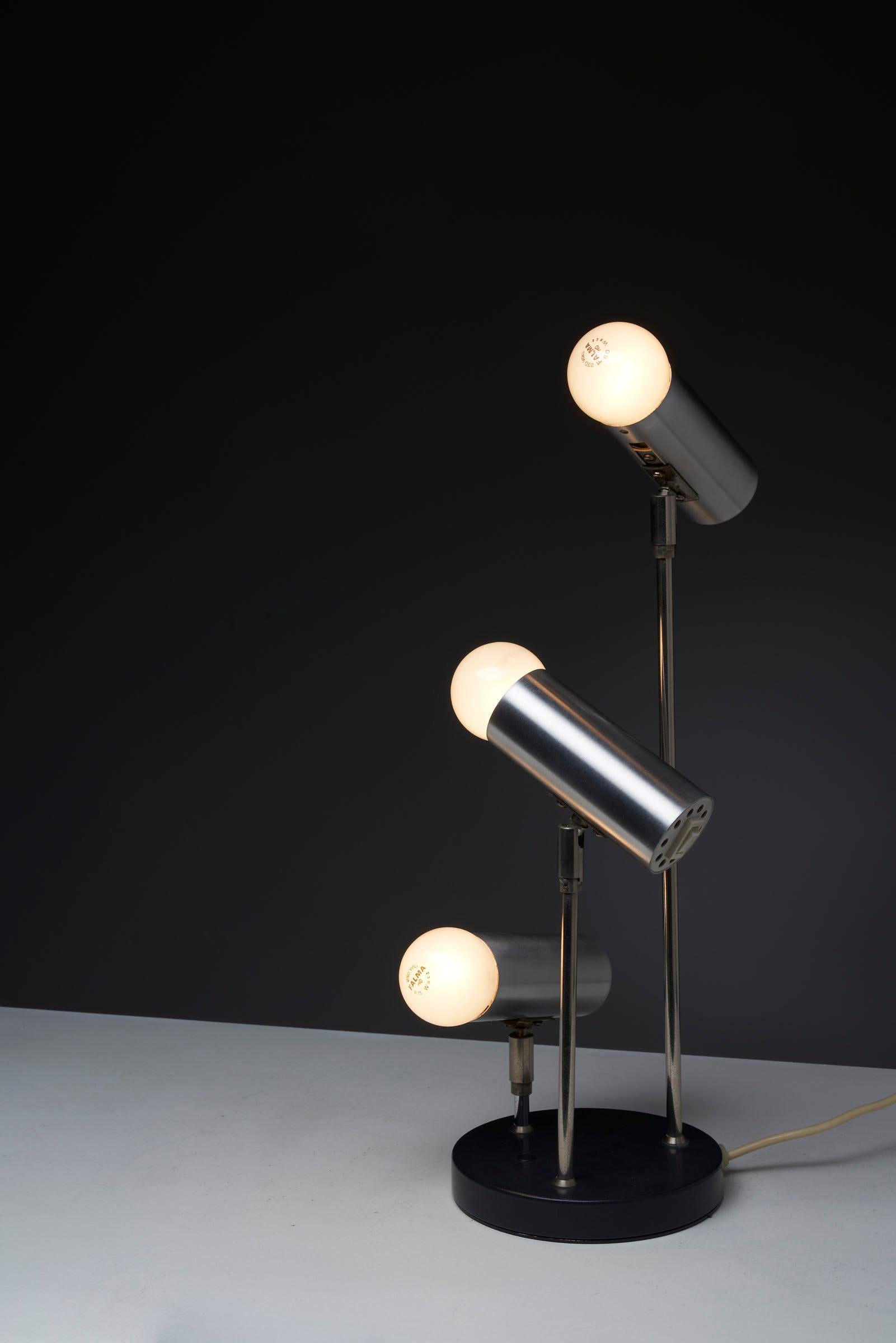 German Triple Stem Space Age Table Lamp by SIS For Sale