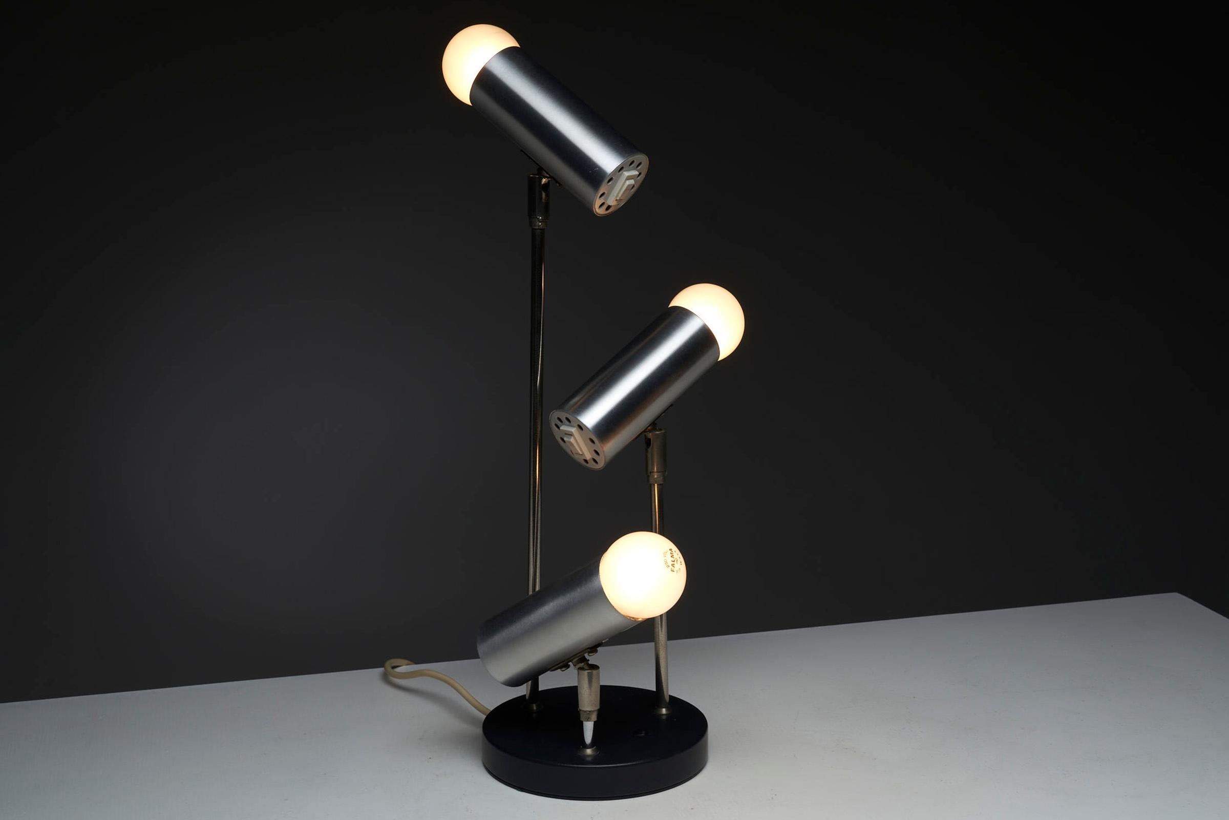 Hand-Crafted Triple Stem Space Age Table Lamp by SIS For Sale