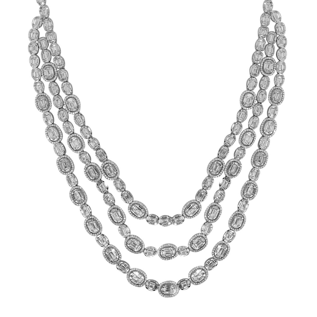 triple strand diamond necklace