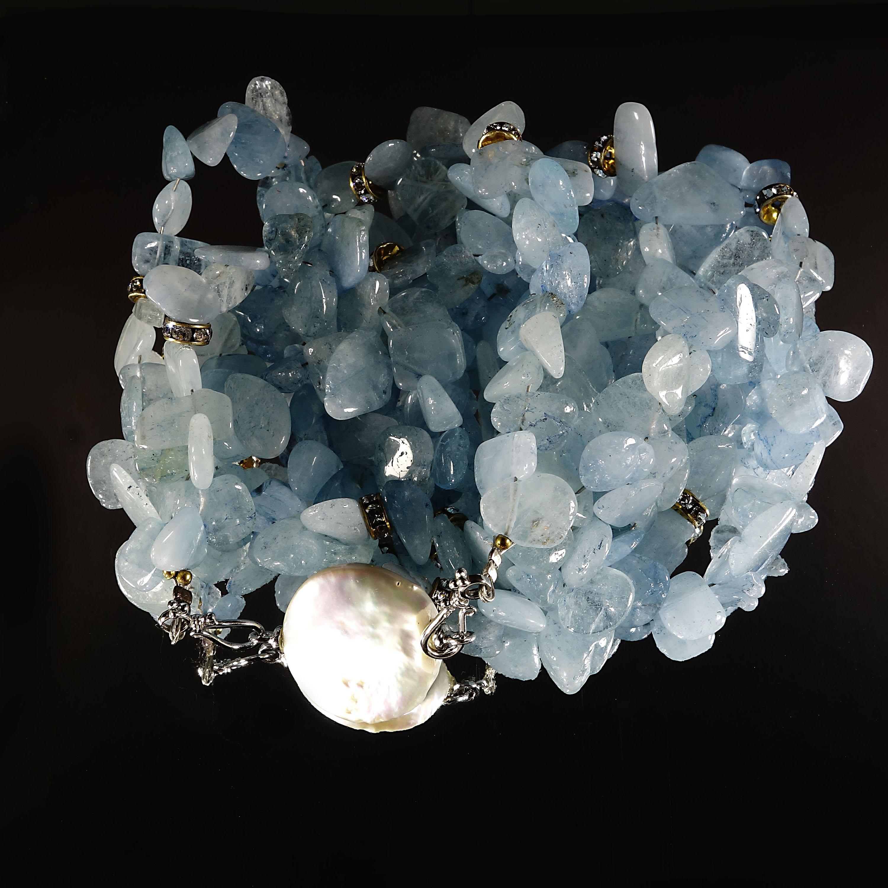 aquamarine chip necklace
