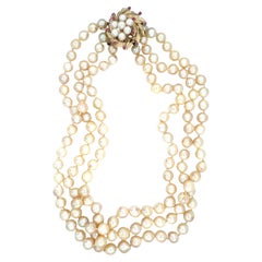 Vintage Triple-Strand Pearl Necklace