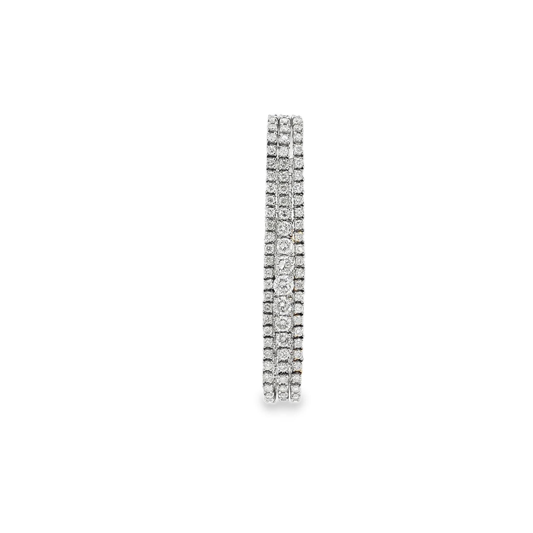 Modern Triple Tennis Bracelet with Diamonds