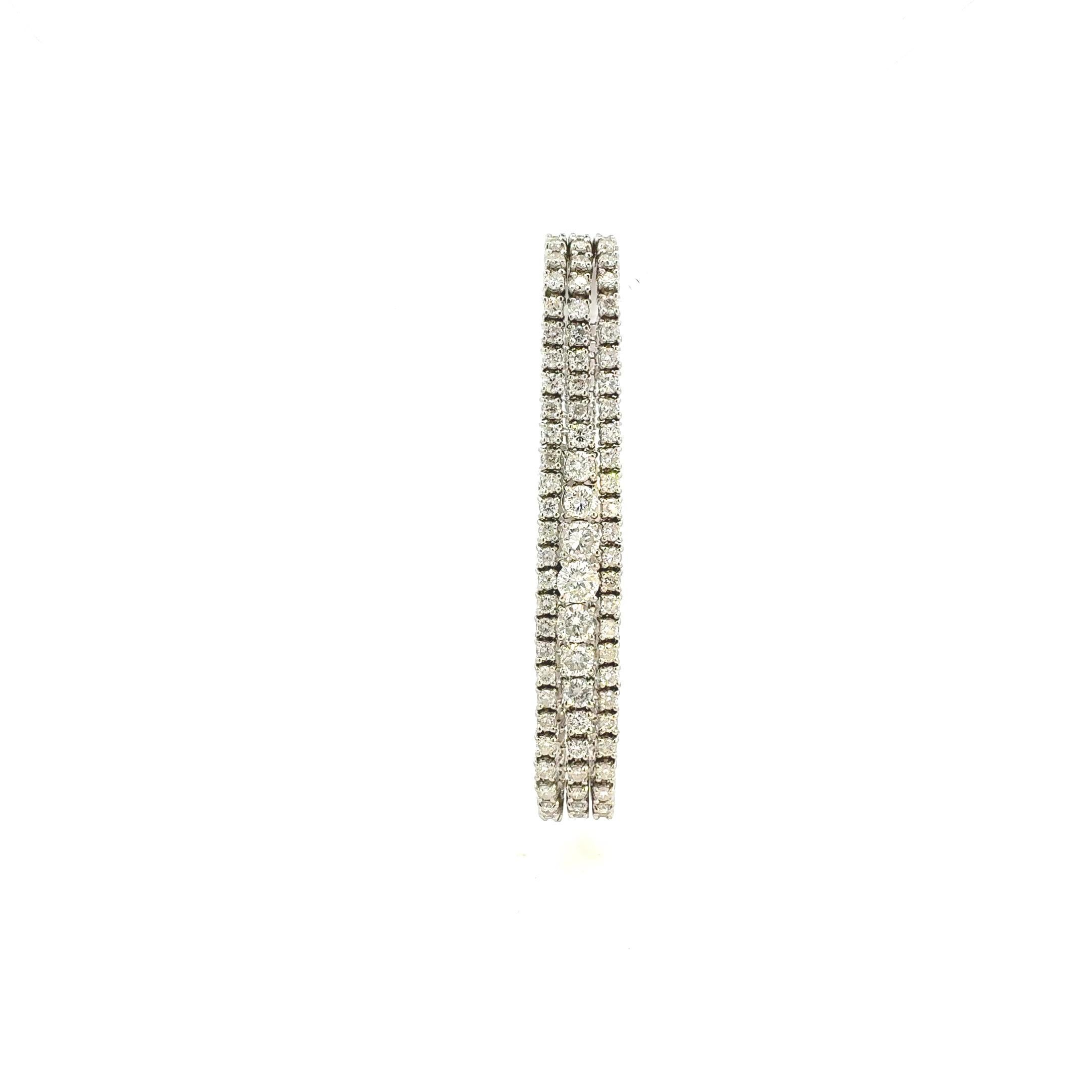 Round Cut Triple Tennis Bracelet with Diamonds