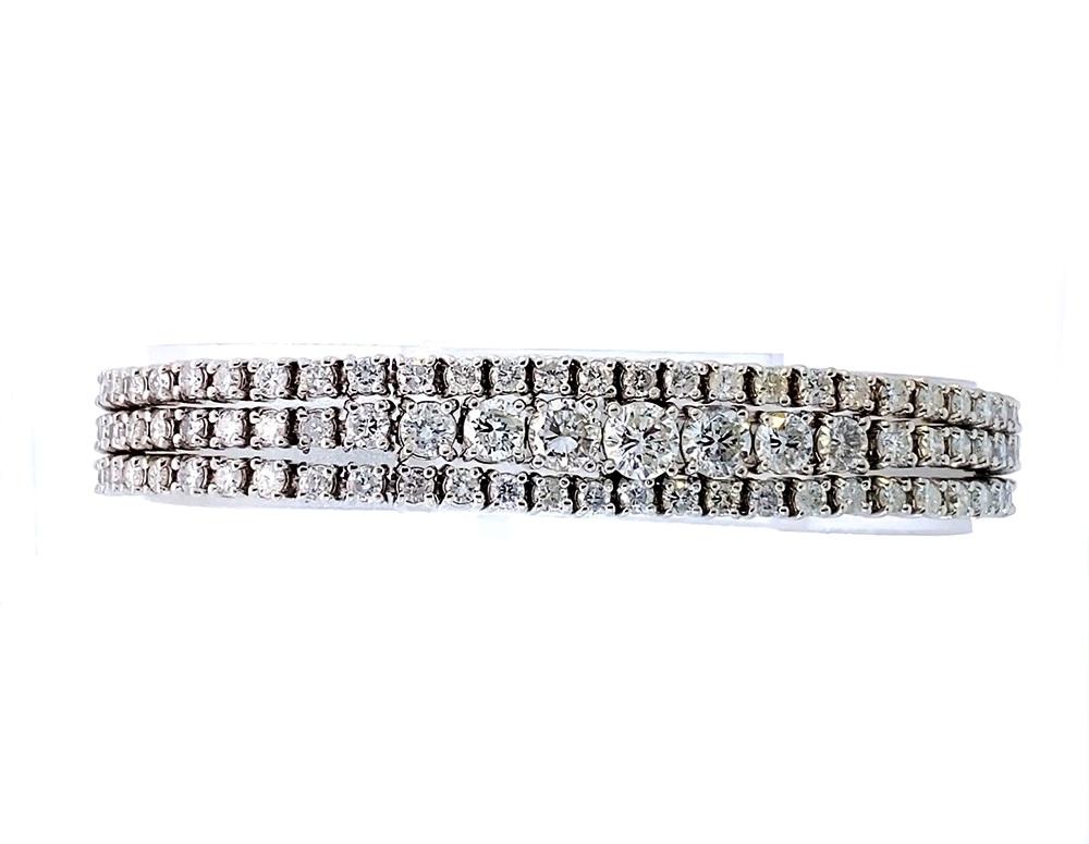 Triple Tennis Bracelet with Diamonds In New Condition In LA, CA