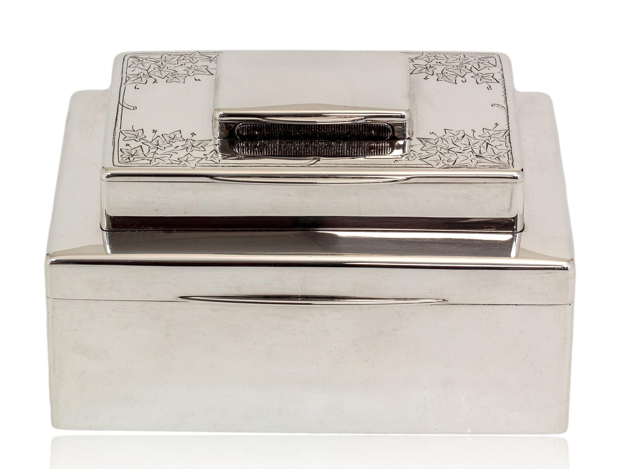 Goldsmiths and Silversmiths Company

From our Silver collection, we are delighted to introduce to the market this Solid Silver Triple Tiered Smokers Compendium. The Silver Smokers Compendium of rectangular Box form cast in sterling silver with three