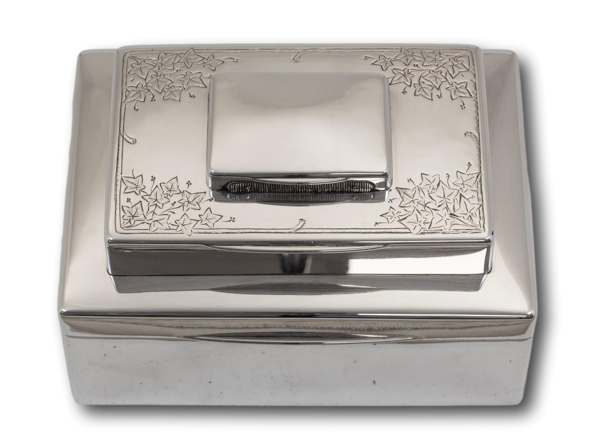 Art Nouveau Triple Tiered Silver Smokers Compendium by Goldsmiths and Silversmiths Company For Sale