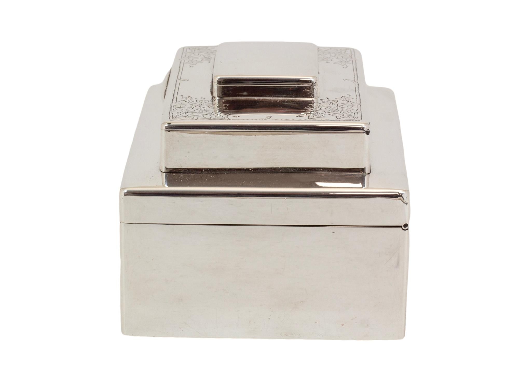 Cast Triple Tiered Silver Smokers Compendium by Goldsmiths and Silversmiths Company For Sale