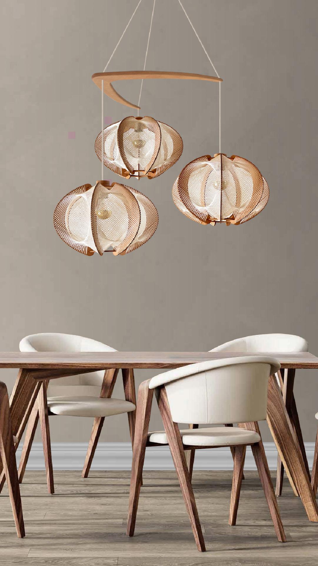 Postmoderno Lampadario Echino Triple Twist di LAFABLIGHT in vendita