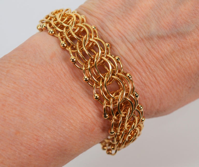 Vintage Gold Filled Fancy Triple Link Charm Bracelet - Vintage Renude