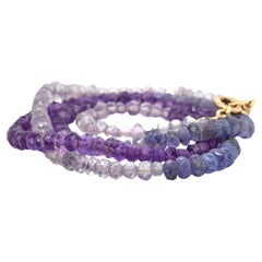 Triple Wrap Tanzanite Amethyst Bracelet/Necklace