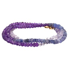 Triple Wrap Tanzanite Amethyst Bracelet/Necklace