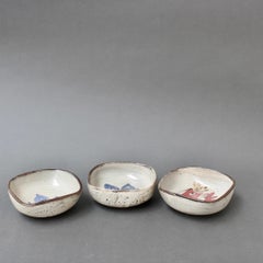 Triplette de bols décoratifs en céramique de Gustave Reynaud, Le Mûrier
