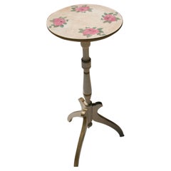 Tripod Base Hand Painted Roses Pedestal/Plant Stand/Side Table