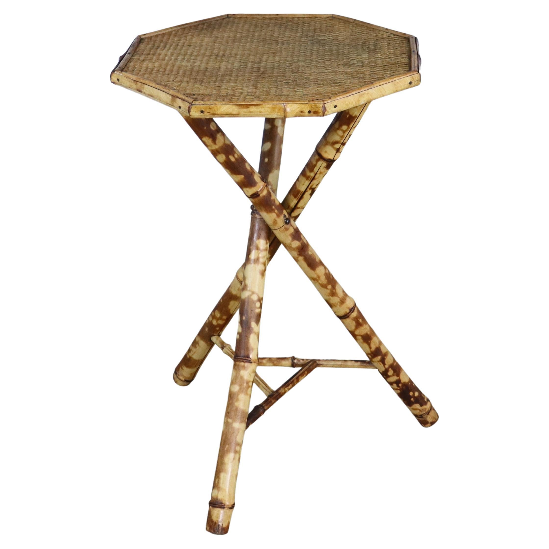 Tripod Based Bamboo Side Table For Sale