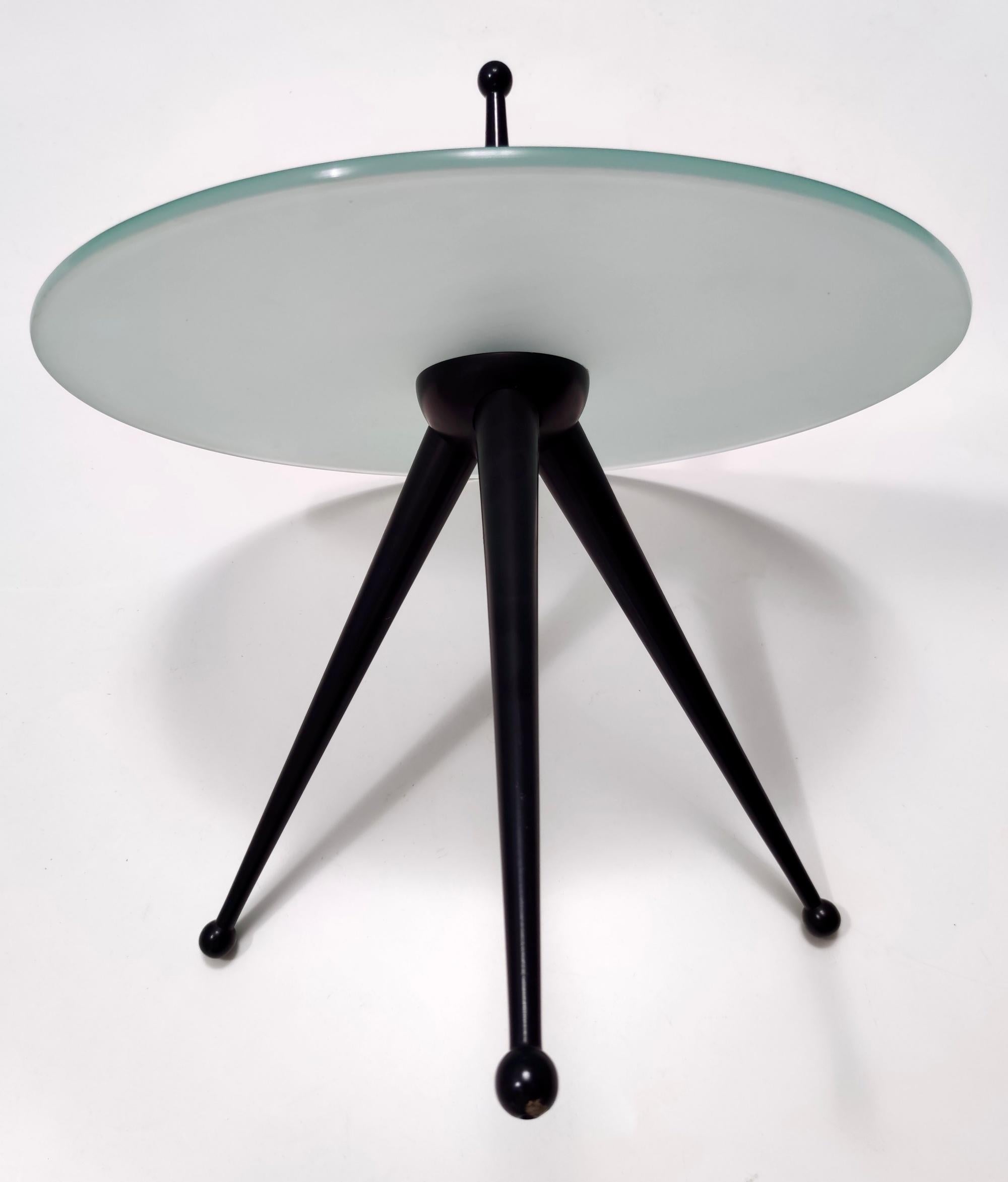 Beistelltisch mit Stativ aus Buche und Glas im Stil von Cesare Lacca, Italien, 1980er Jahre im Angebot 2