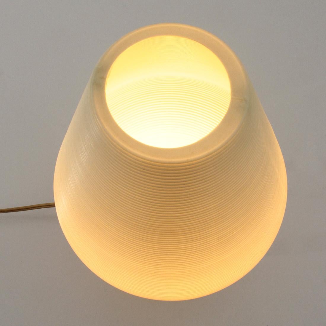 Italian Tripod Beehive Table Lamp with Plastic Shade, 1960s For Sale