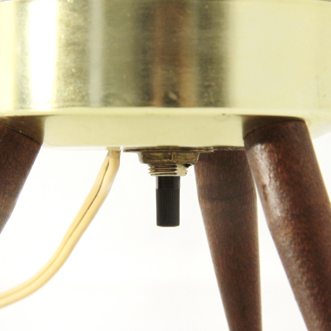 Mid-20th Century Tripod Beehive Table Lamp with Plastic Shade, 1960s For Sale