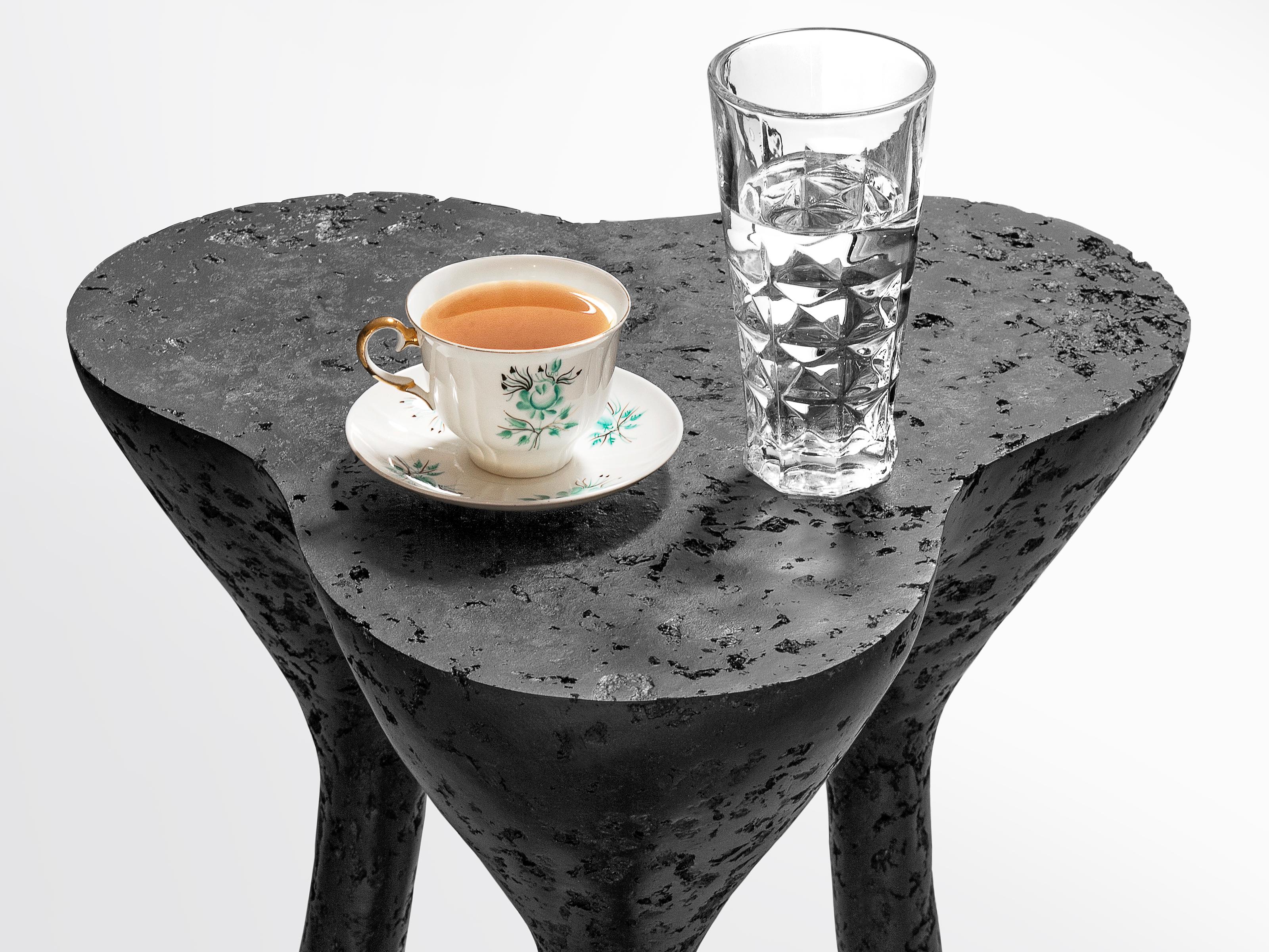 Lithuanian Tripod Black Side Table by Donatas Zukauskas For Sale